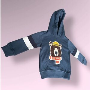 New Navy Bear Pullover Hoodie Blue